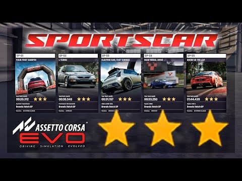Cómo conseguir TODAS las estrellas en la licencia Sportscar — Assetto Corsa EVO
